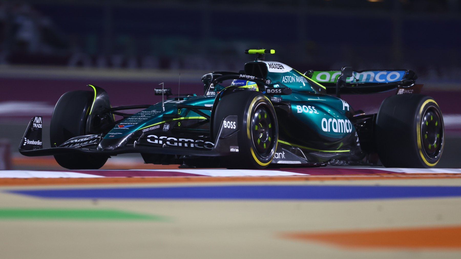 El AMR24 de Alonso en Losail. (Getty)