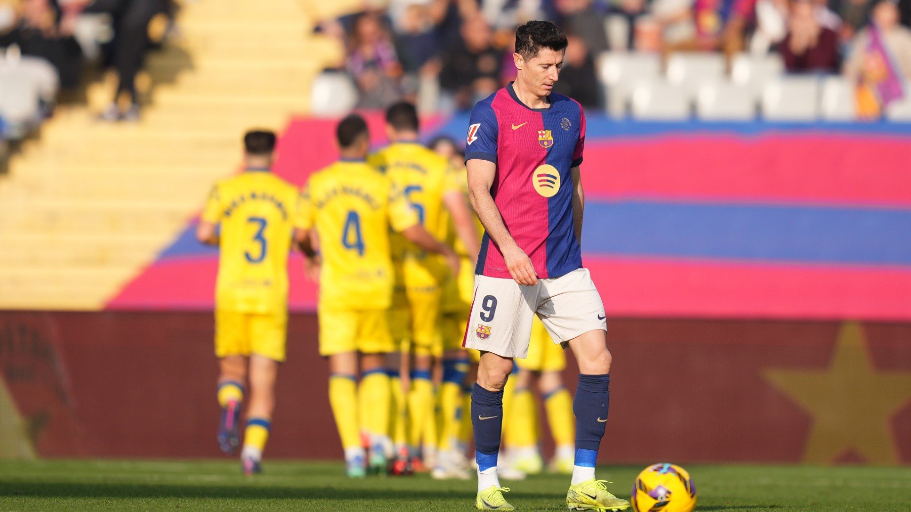 Lewandowski, durante el partido ante Las Palmas. (Getty