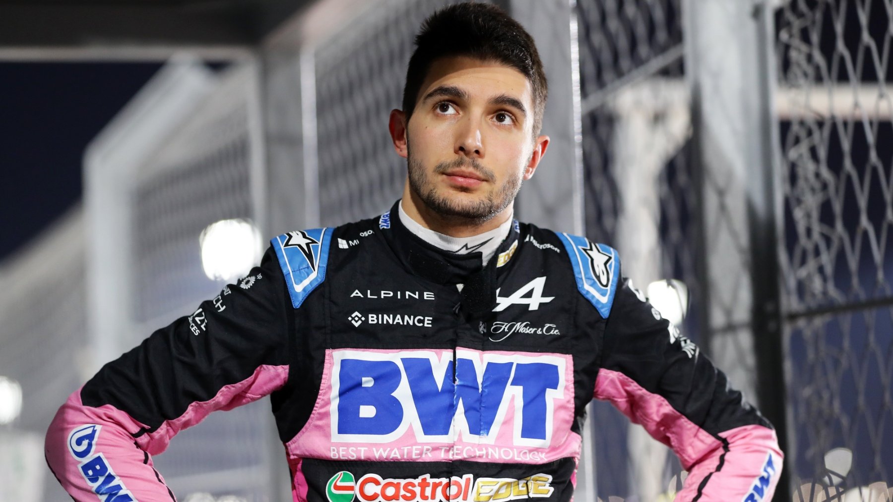 Esteban Ocon tras su abandono en Qatar. (Getty)