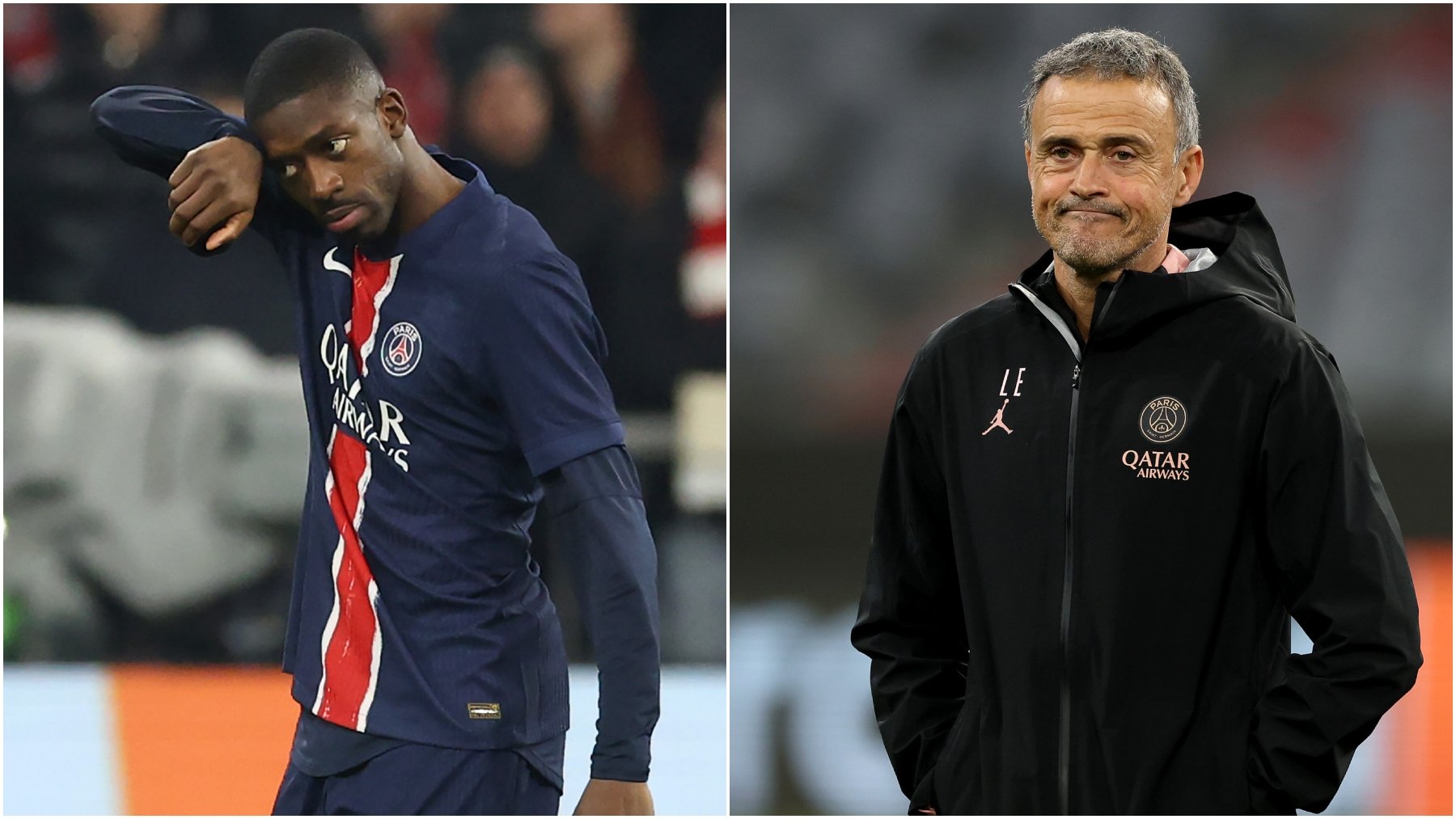 Ousmane Dembélé y Luis Enrique. (Getty)