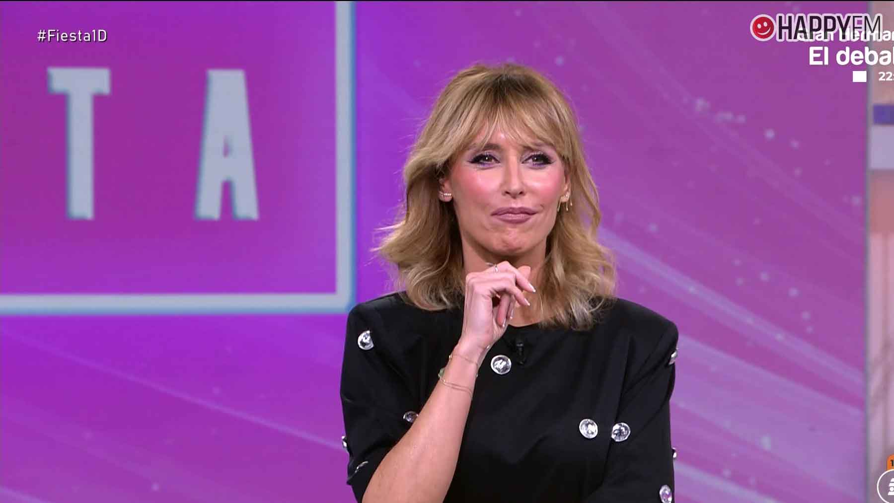 Emma García, presentadora de Fiesta, el programa de los fines de semana de Telecinco (Mediaset).