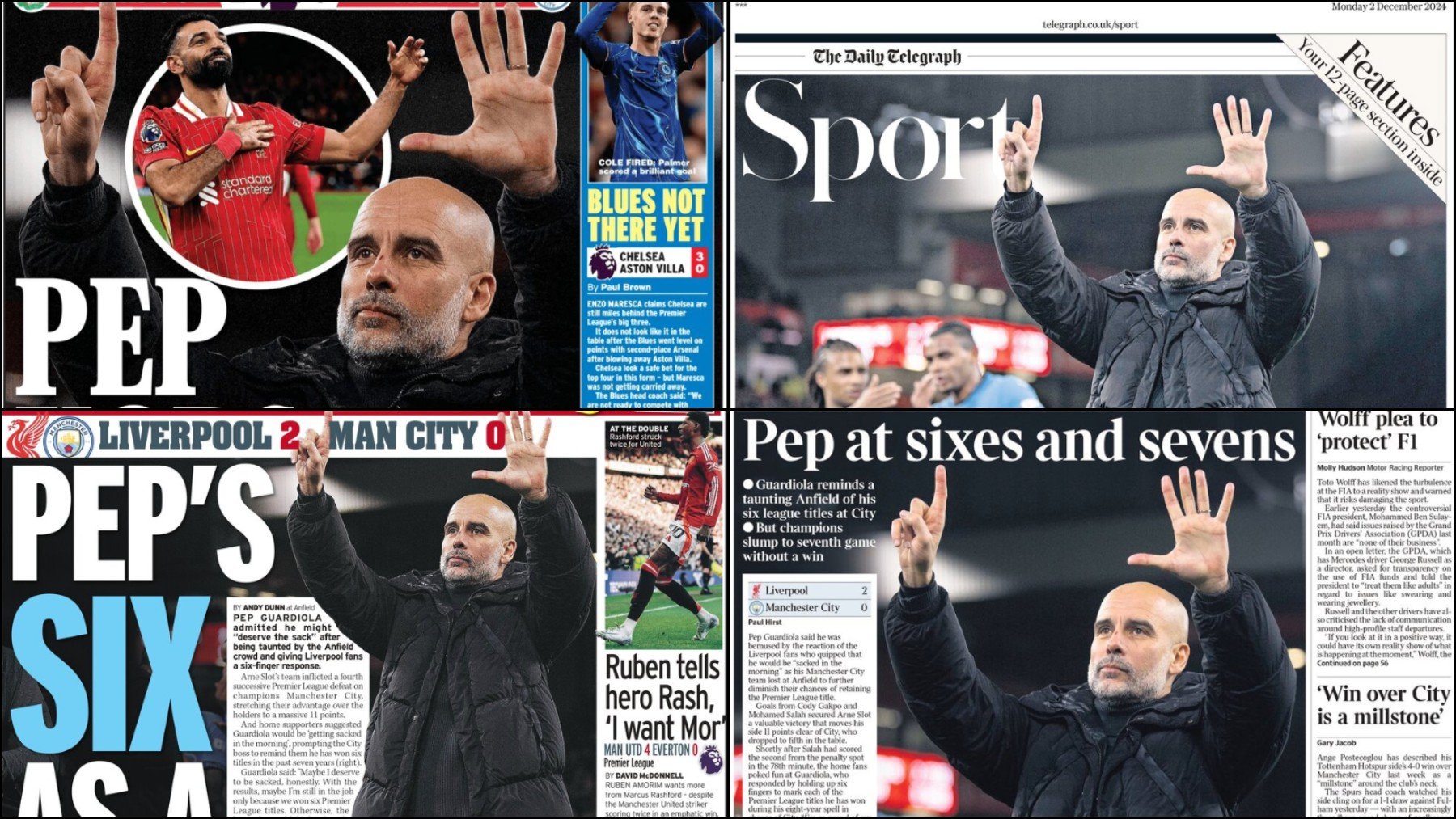 Las principales cabeceras de la prensa inglesa hablan del gesto de Guardiola.