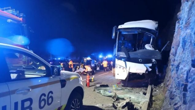 accidente, autobús Pirineos