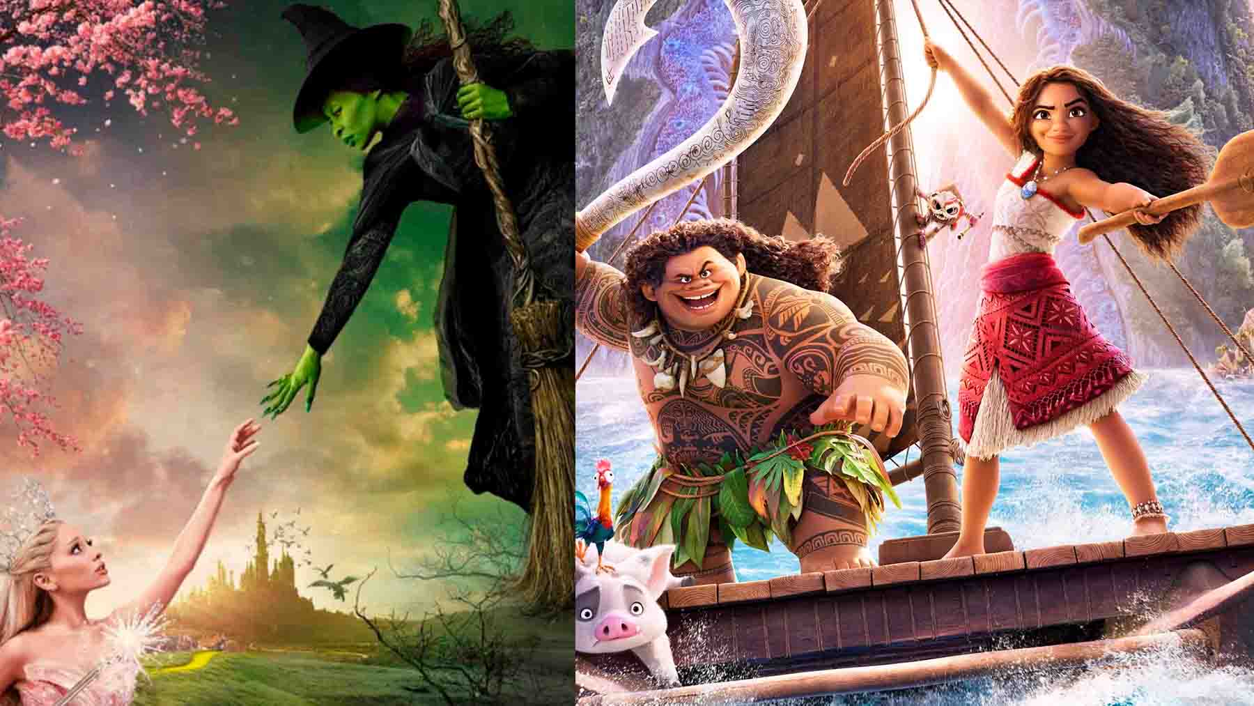 ‘Wicked’ (Universal Pictures) y ‘Vaiana 2’ (Disney).