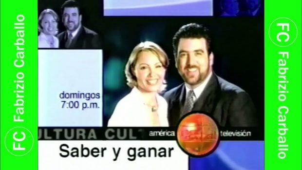 Los presentadores de Saber y ganar en su versión peruana (America Televisión).