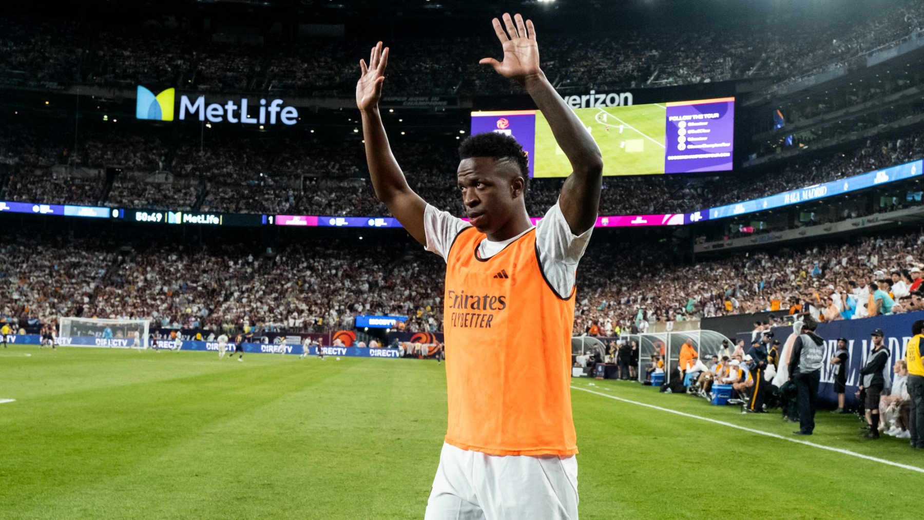 Vinicius, en el estadio de la final del Mundial de la FIFA. (Getty)