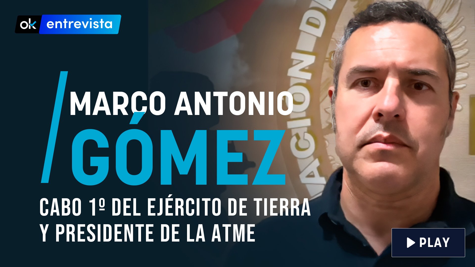 Marco Antonio Gómez, cabo 1º del Ejército de Tierra y presidente de la asociación de tropas y marinería española (ATME).