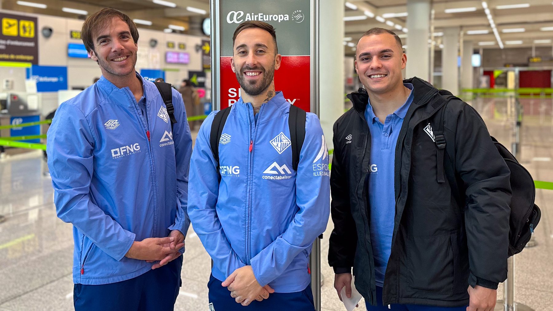 Carlos Barrón, Rivillos y Fabinho en el Aeroport de Son Sant Joan (1)