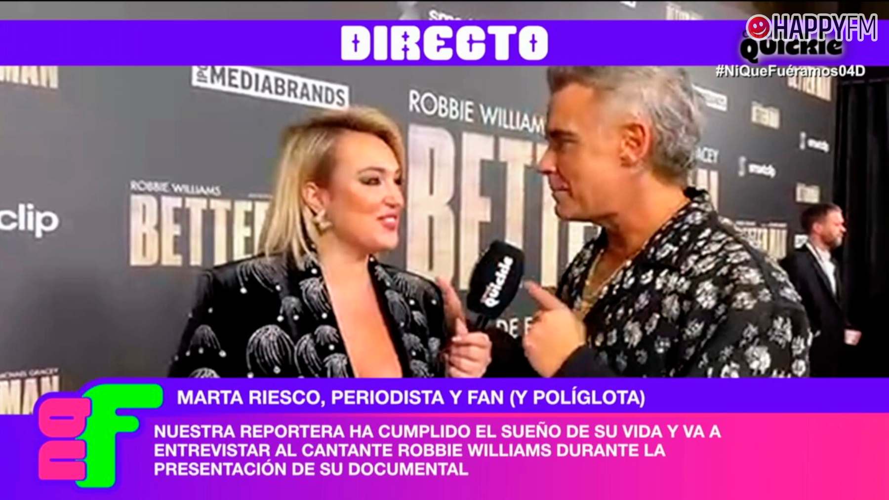 Marta Riesco conoce a Robbie Williams. (TEN)