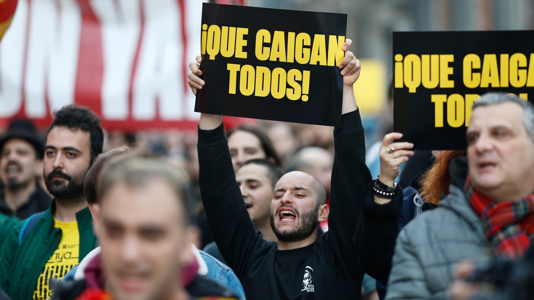 Imagen de la manifestación frente al Congreso de los Diputados.(Efe)