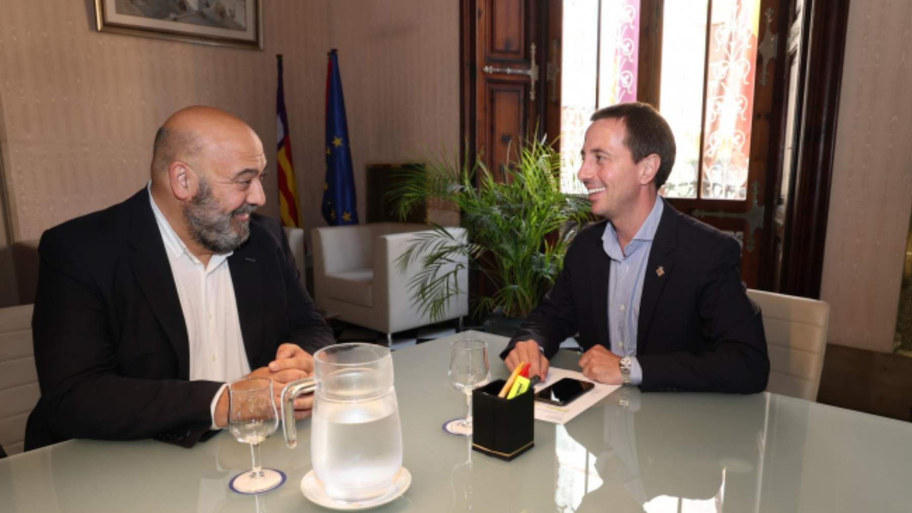 El alcalde de Palma, Jaime Martínez, y el presidente del Consell de Mallorca, Llorenç Galmés.