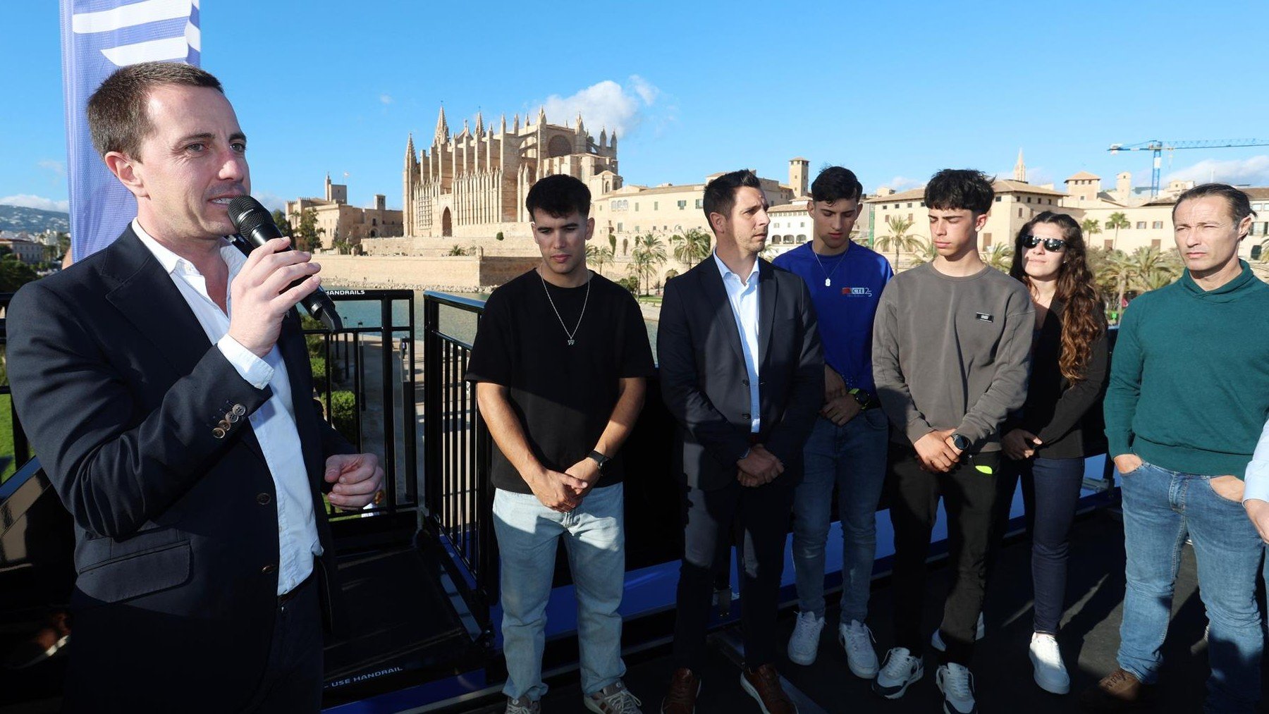 Llorenç Galmés, en el homenaje a los pilotos.