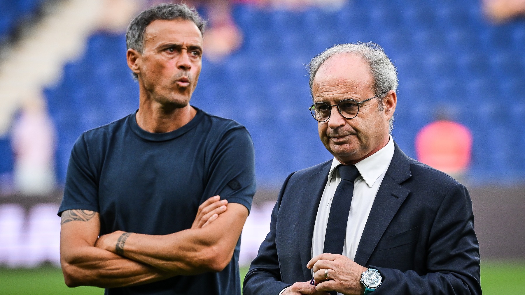 Luis Enrique y Luis Campos. (EP)