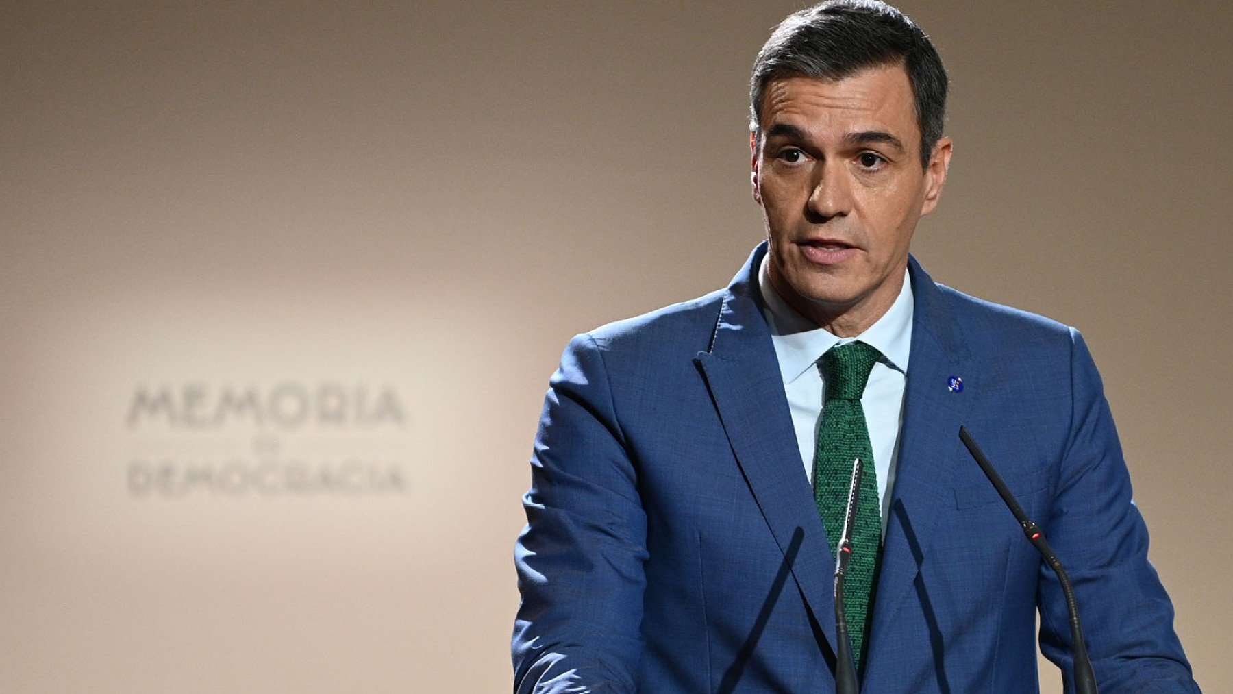 Pedro Sánchez en el acto por las víctimas de la Guerra Civil en 2023.