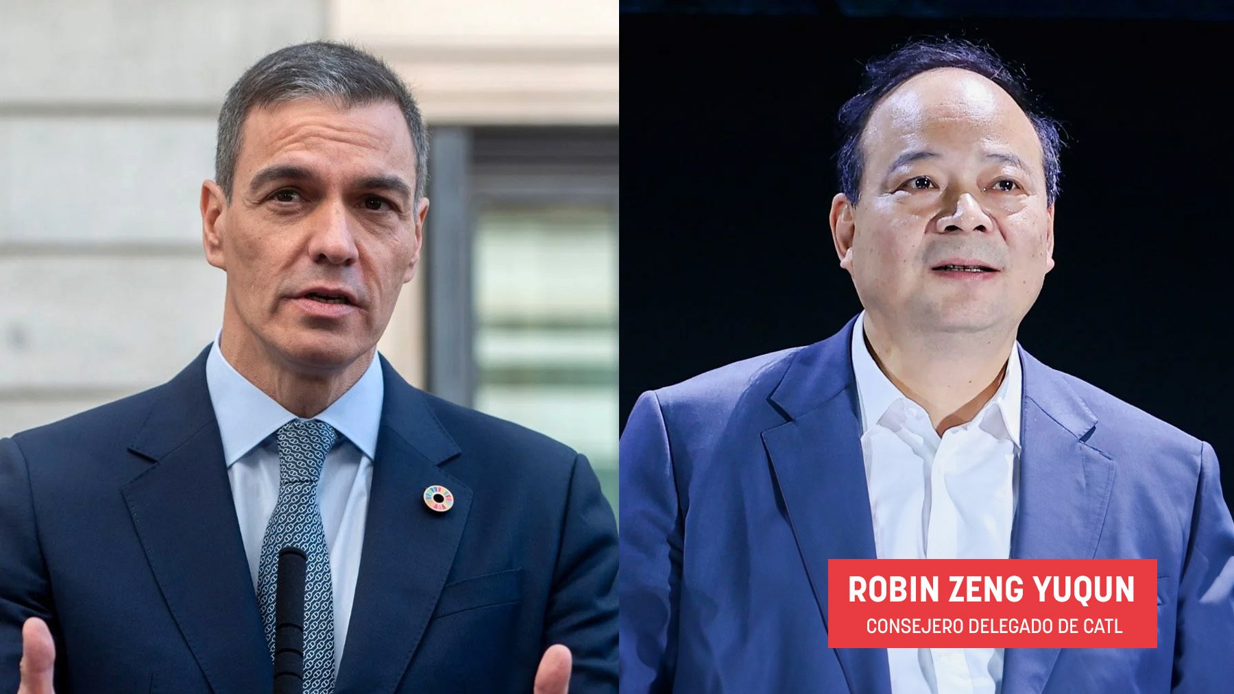 Pedro Sánchez y Robin Zeng Yuqun.