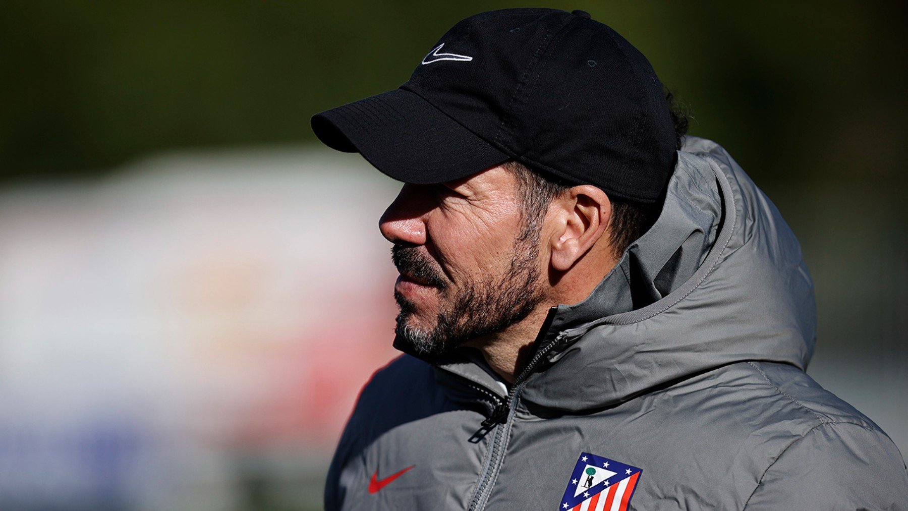 Simeone, hoy en el entrenamiento.