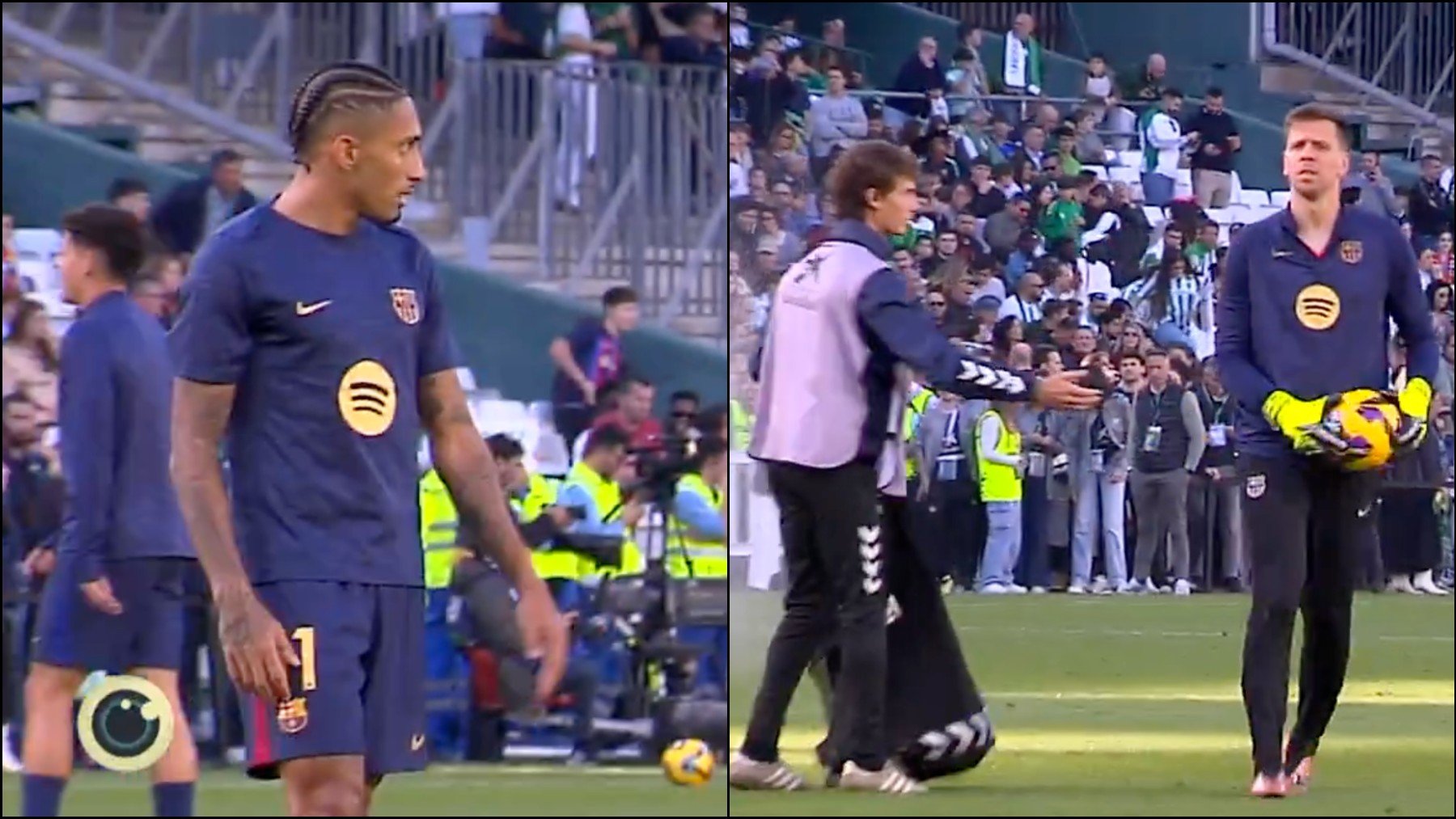 Raphinha y Szczesny en el Benito Villamarín.