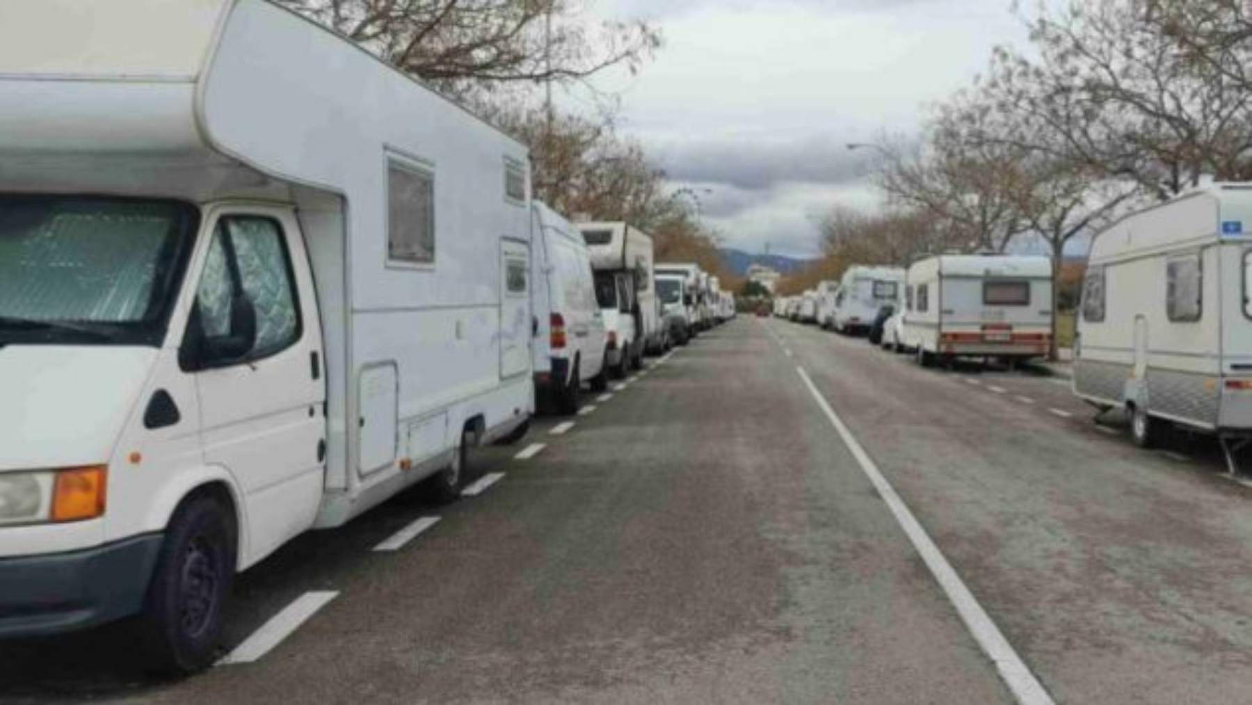 Asentamiento de caravanas en el barrio de Son Guells.