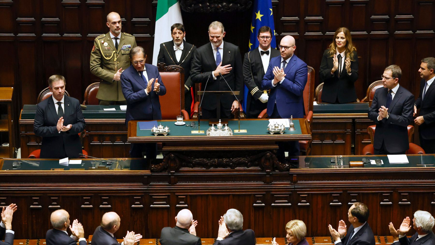 Felipe VI en el Congreso italiano. (Foto: EP).