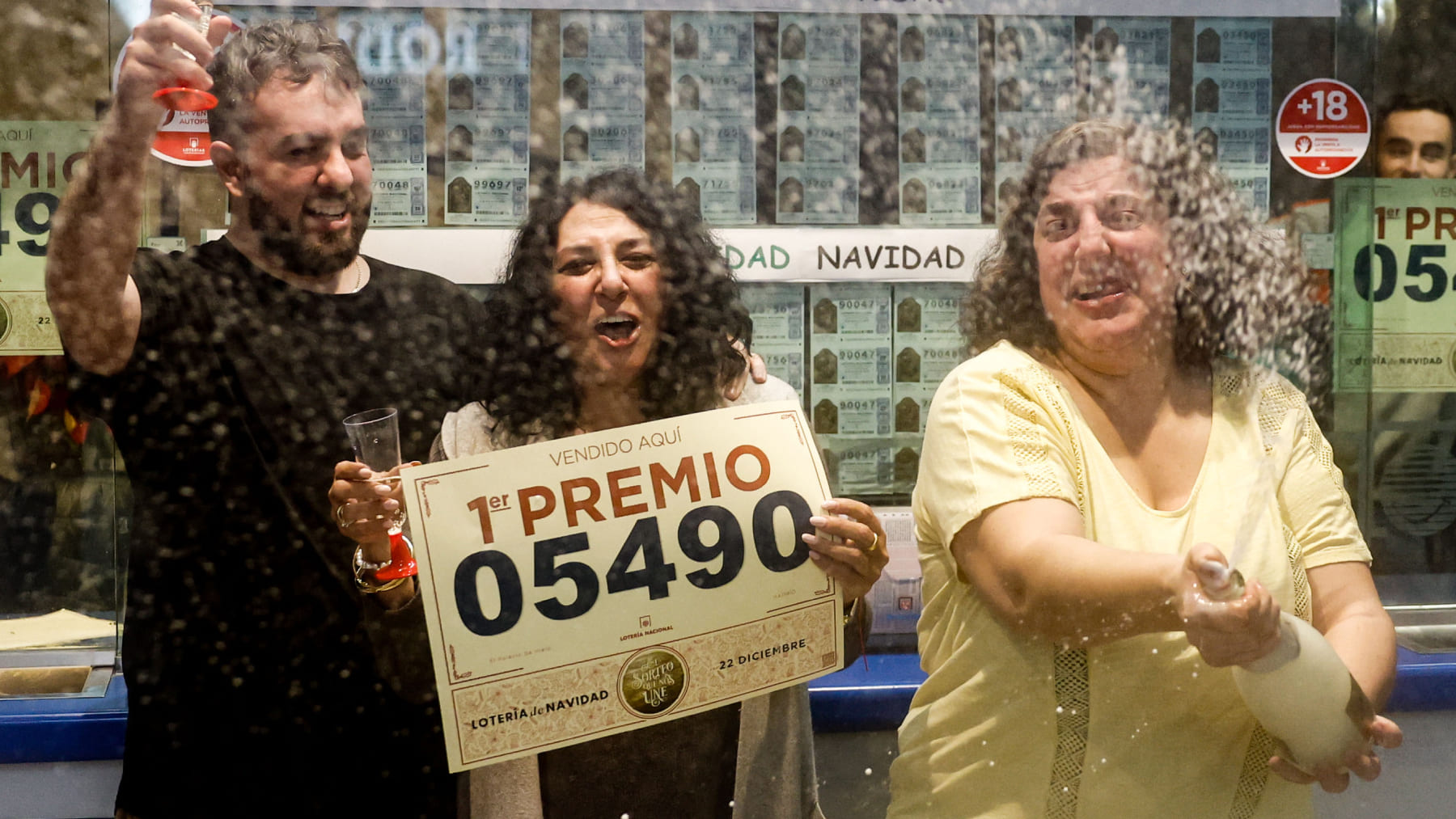 Agraciados con el Gordo de la Lotería. Foto: RTVE.