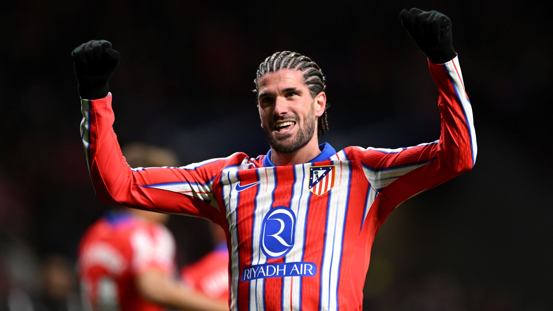 De Paul celebra su gol anotado ante el Sevilla. (Getty)