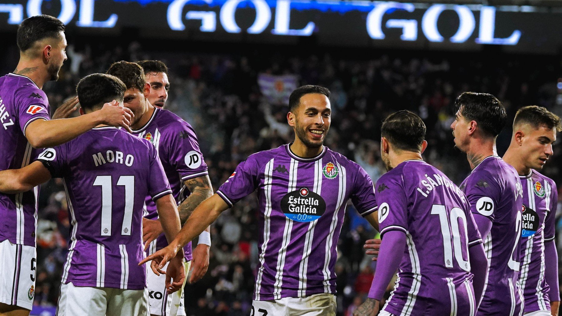 Los jugadores del Valladolid celebran un gol. (Real Valladolid)