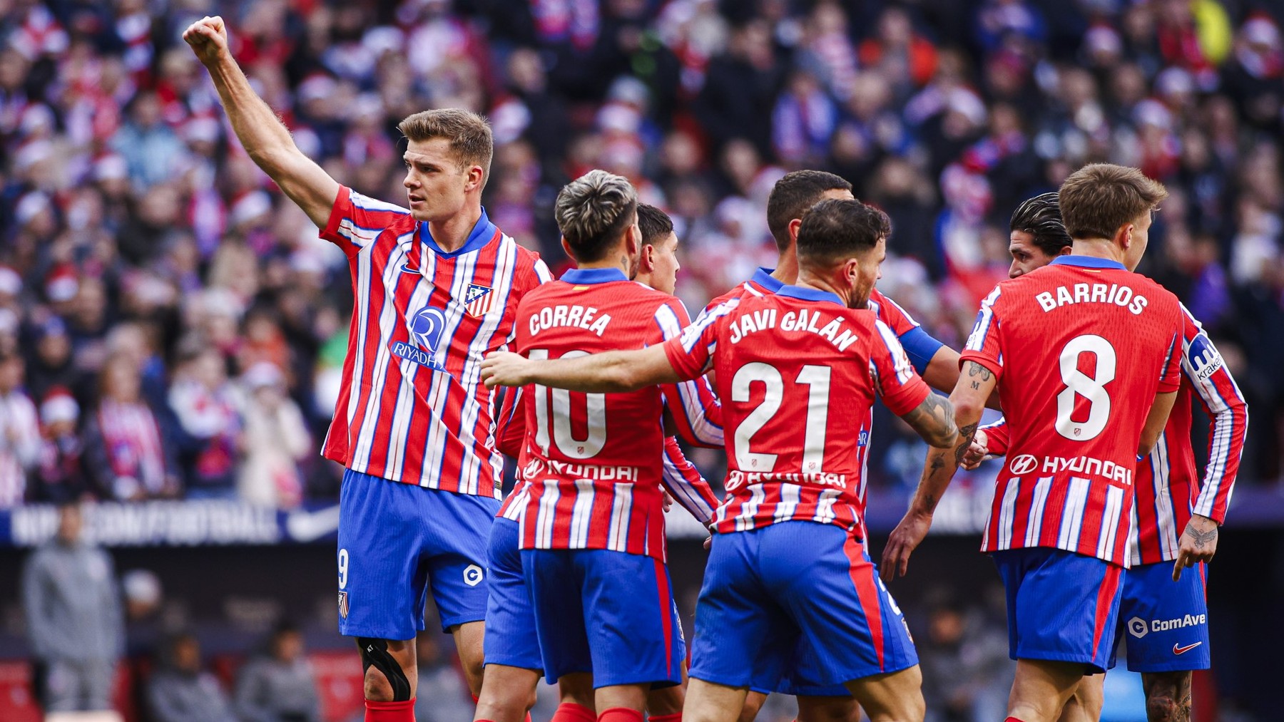 Los jugadores celebran la victoria ante el Getafe.