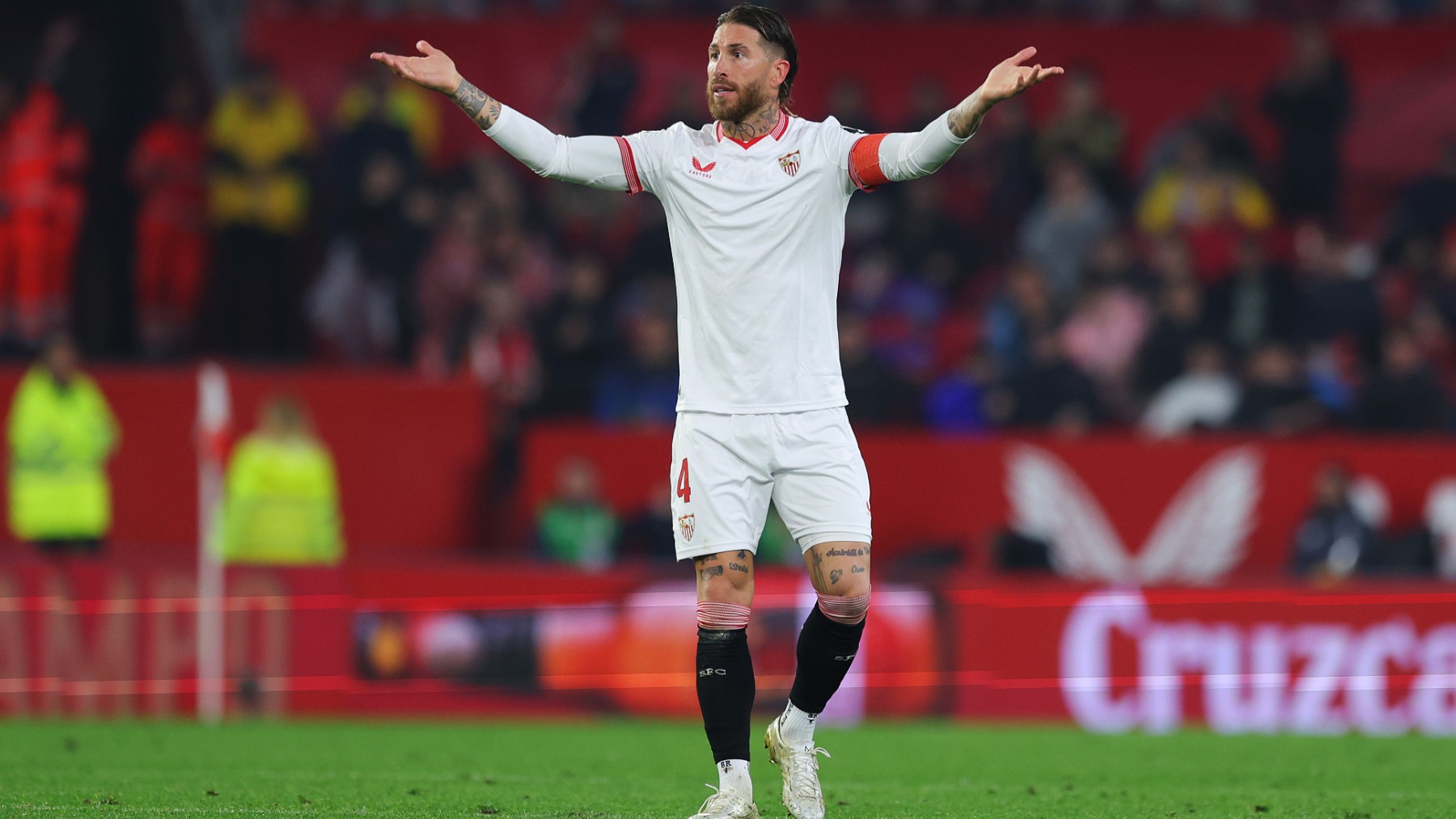 Sergio Ramos, en uno de sus últimos partidos con el Sevilla. (Getty)