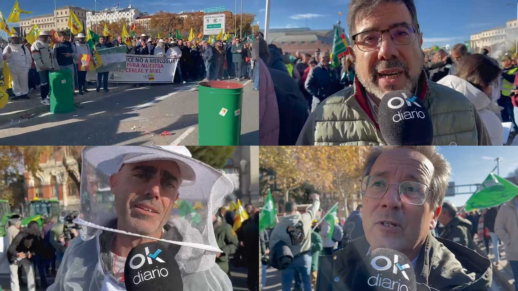 Agricultores en la manifestación de esta mañana.