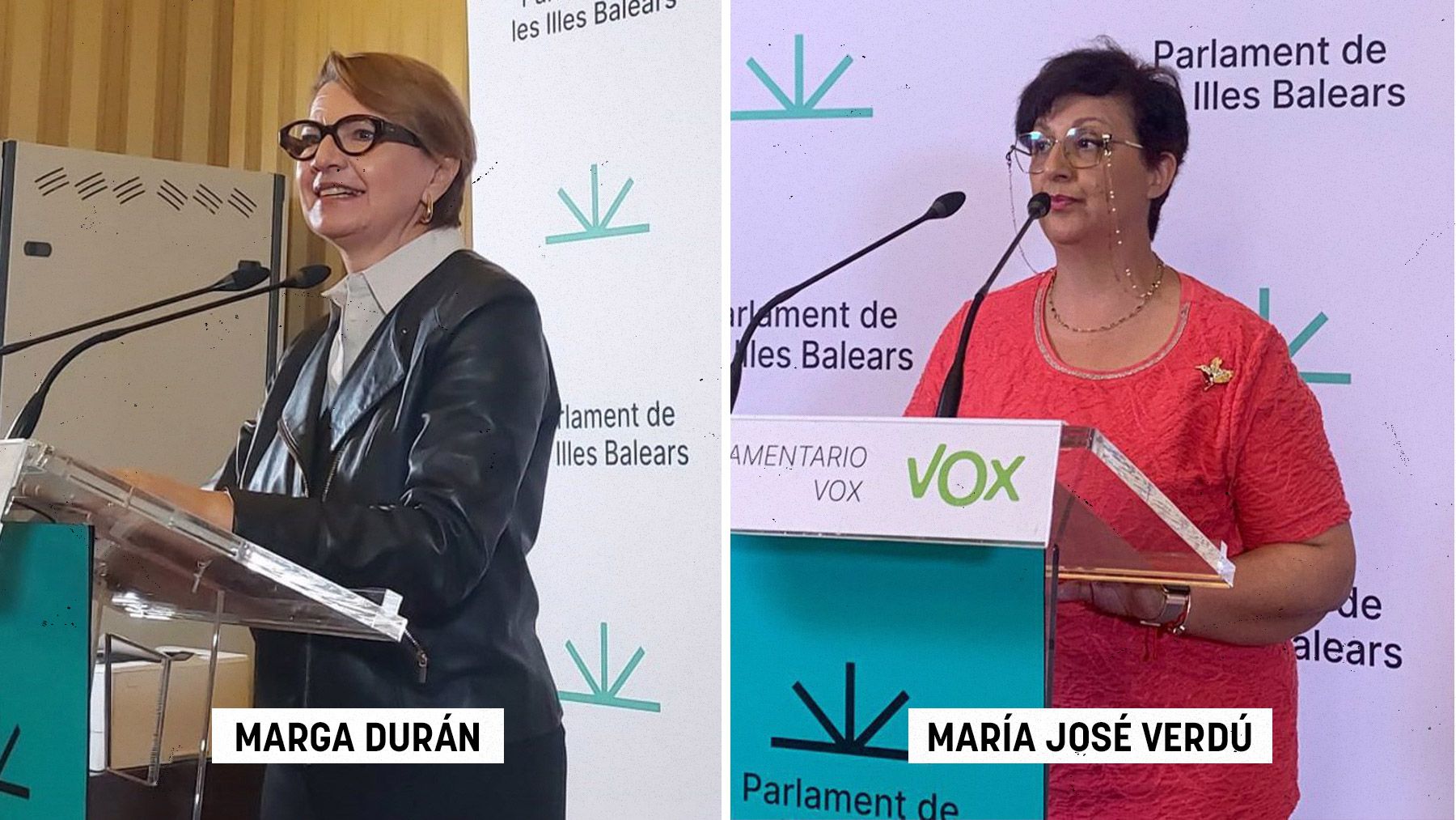 Las portavoces adjuntas de PP y Vox, Marga Durán y María José Verdú.