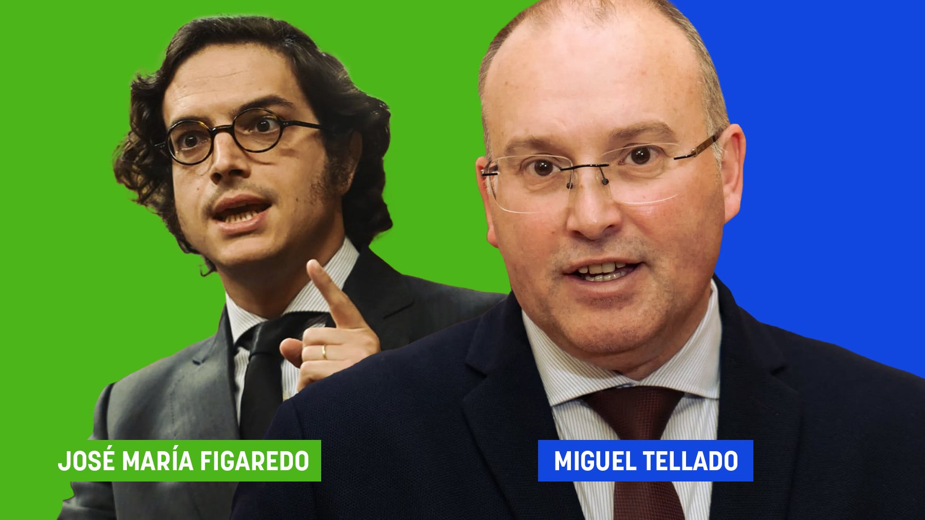 José María Figaredo (Vox) y Miguel Tellado (PP).