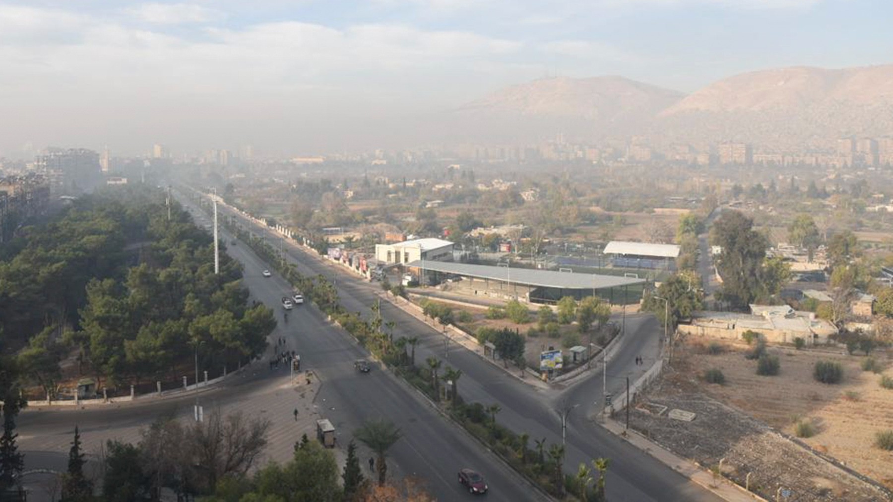 Vista aérea de la ciudad de Damasco (Siria).