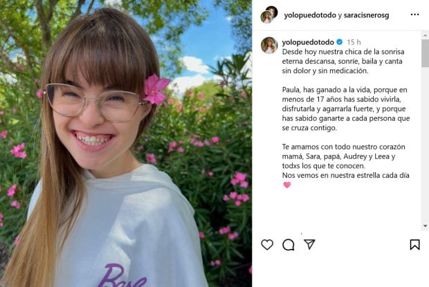 Comunicado de la familia de Paula Cisneros. (Instagram)