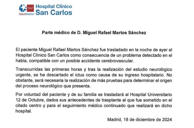 El parte médico del cantante Raphael tras su ingreso hospitalario (Foto: Gtres). 