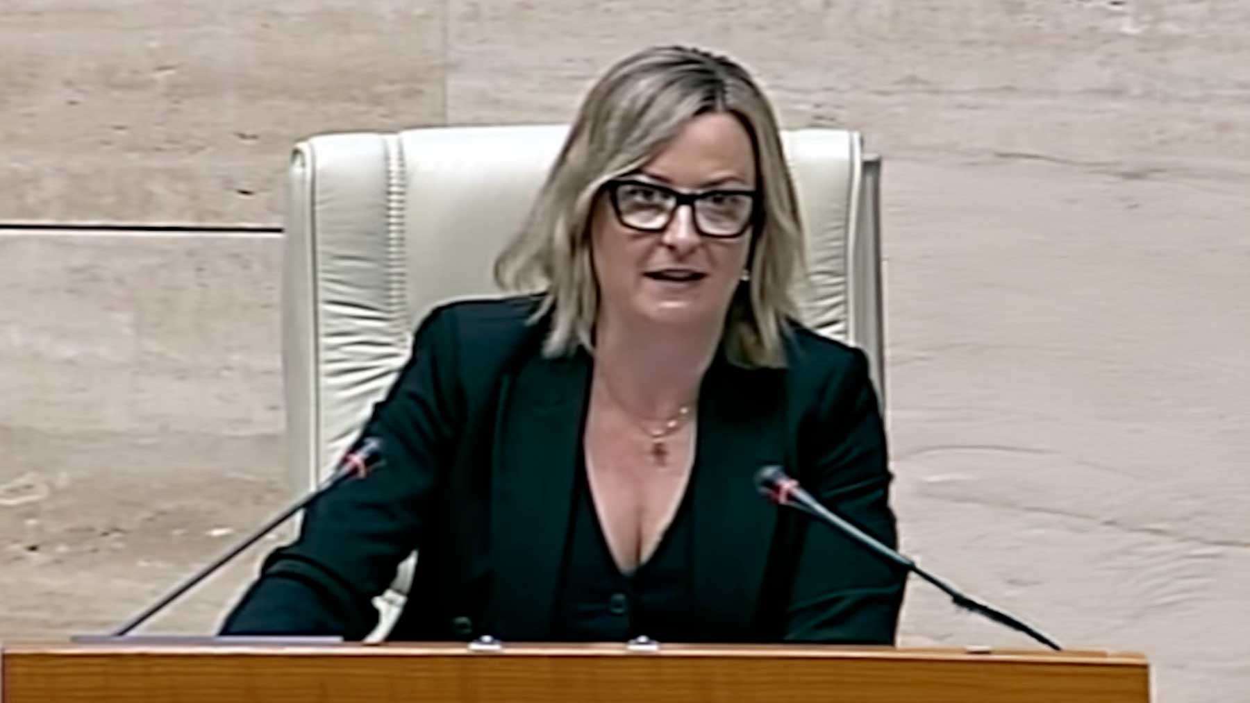 La presidenta de la Asamblea de Extremadura, Blanca Martín Delgado.