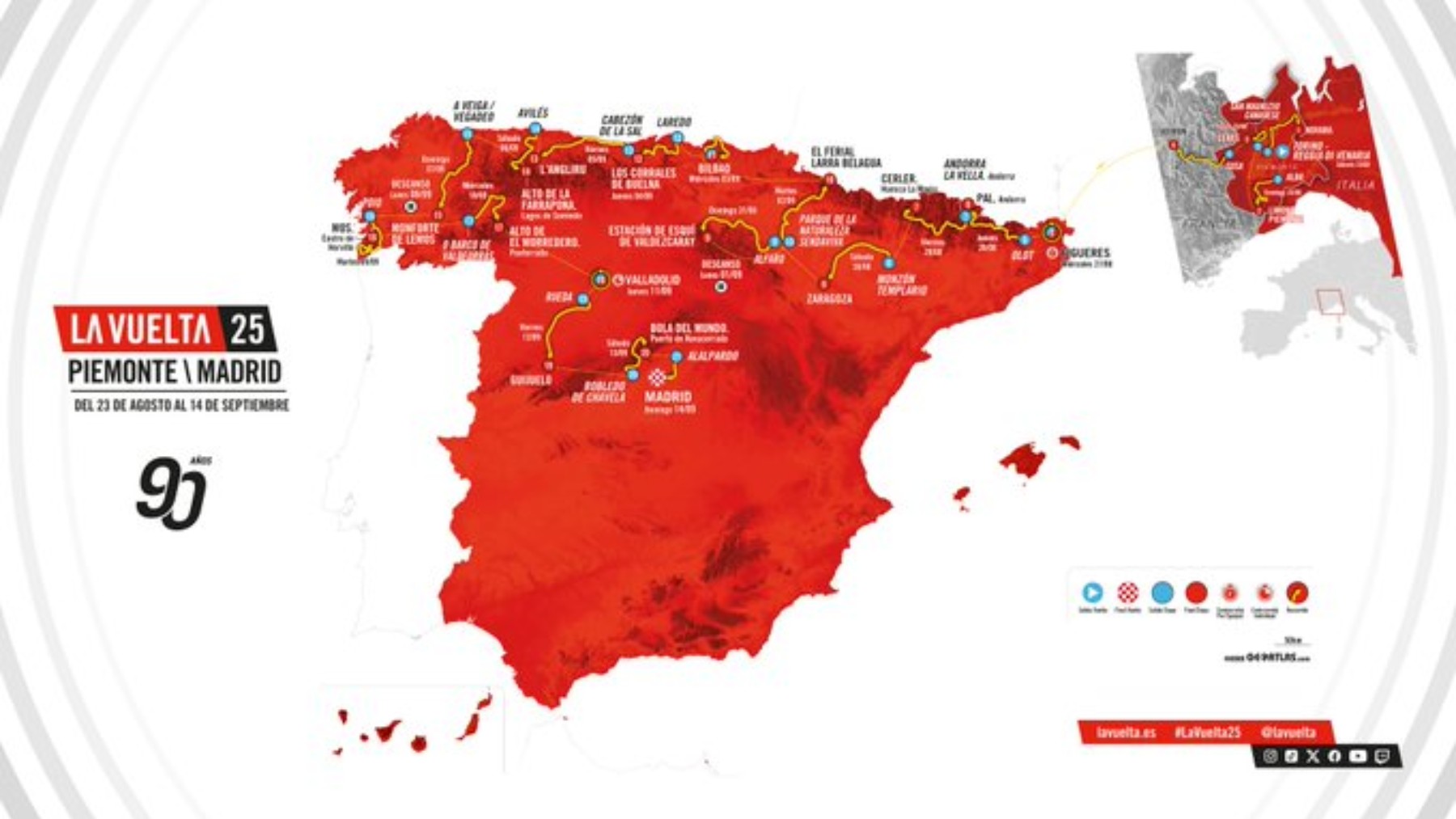 Mapa de La Vuelta.