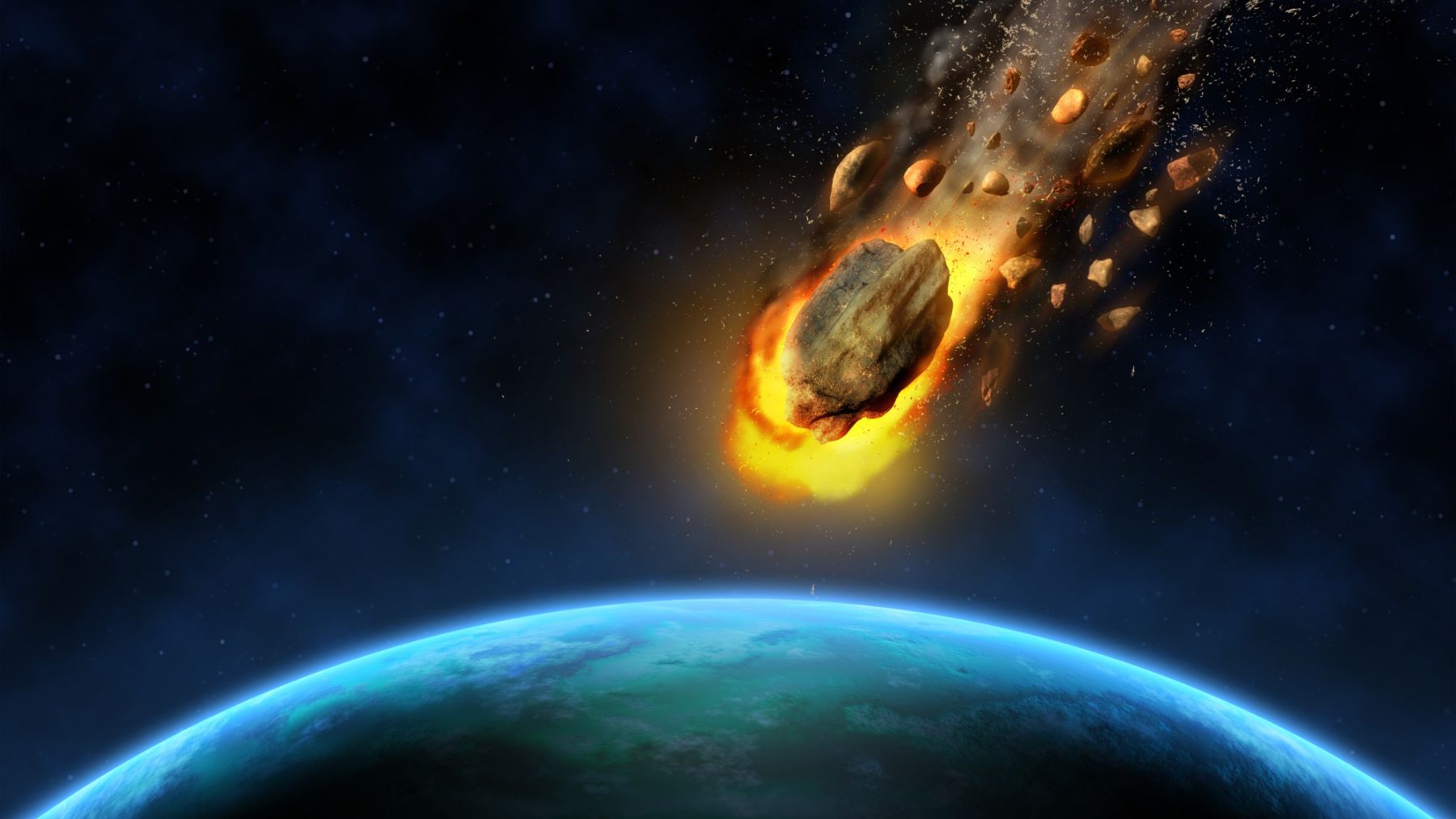 Un asteroide acercándose a la Tierra. Foto: Freepik