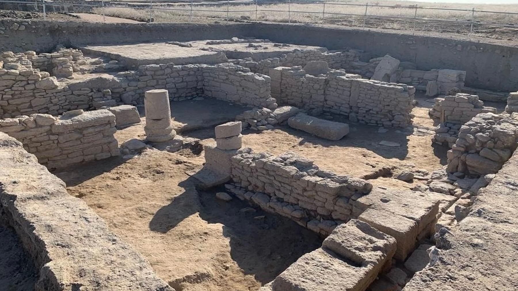 Estructuras arqueológicas en las ciudad romana de Ategua. Foto: Junta de Andalucía.