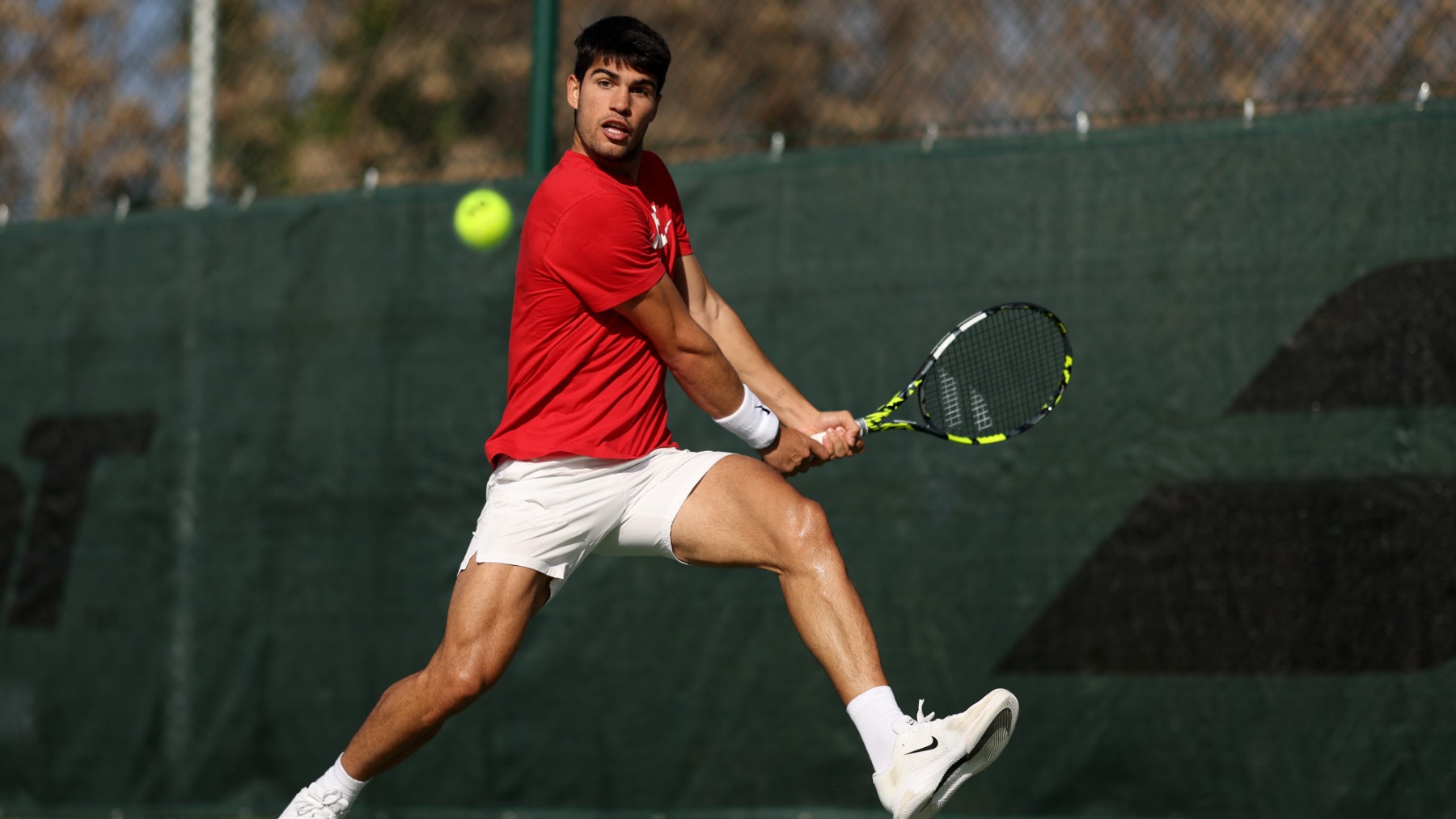 Alcaraz, durante un entrenamiento de pretemporada. (Getty)