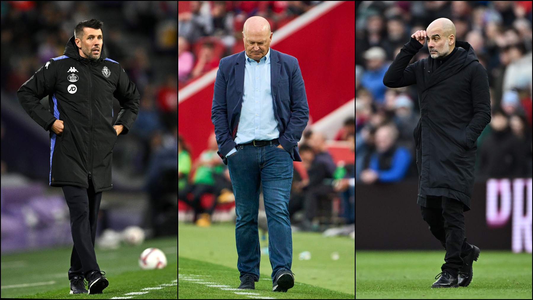 Pep Guardiola, Pepe Mel y Paulo Pezzolano. (Getty)