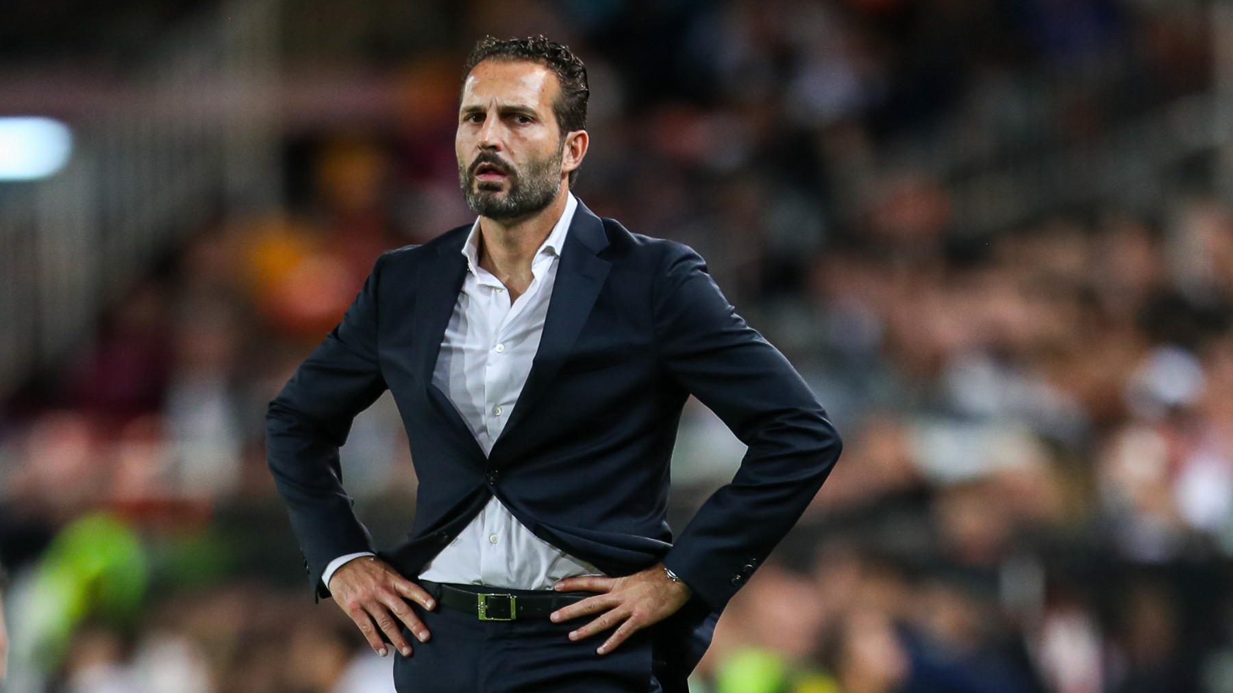 Rubén Baraja, durante un partido del Valencia en Mestalla. (EP)