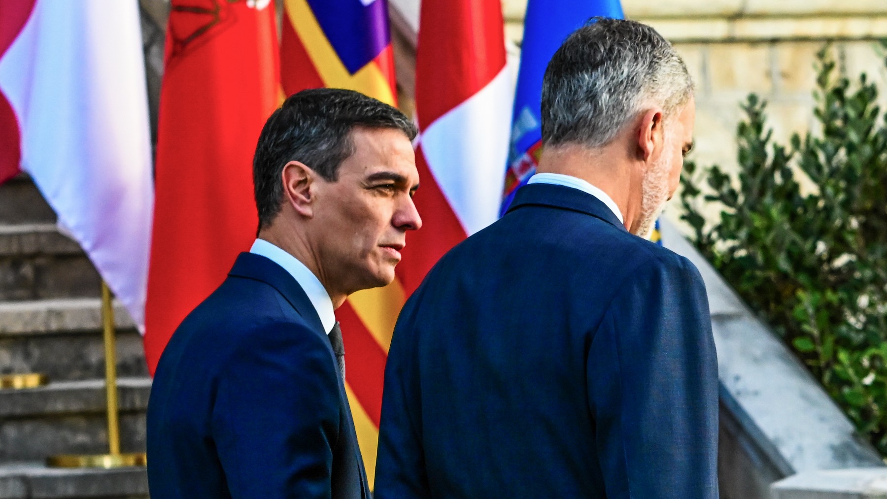 Pedro Sánchez y Felipe VI.