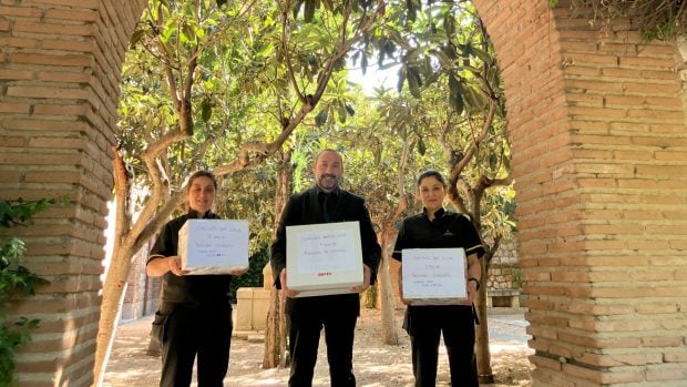 Entrega de corchos en el Parador de Chinchón