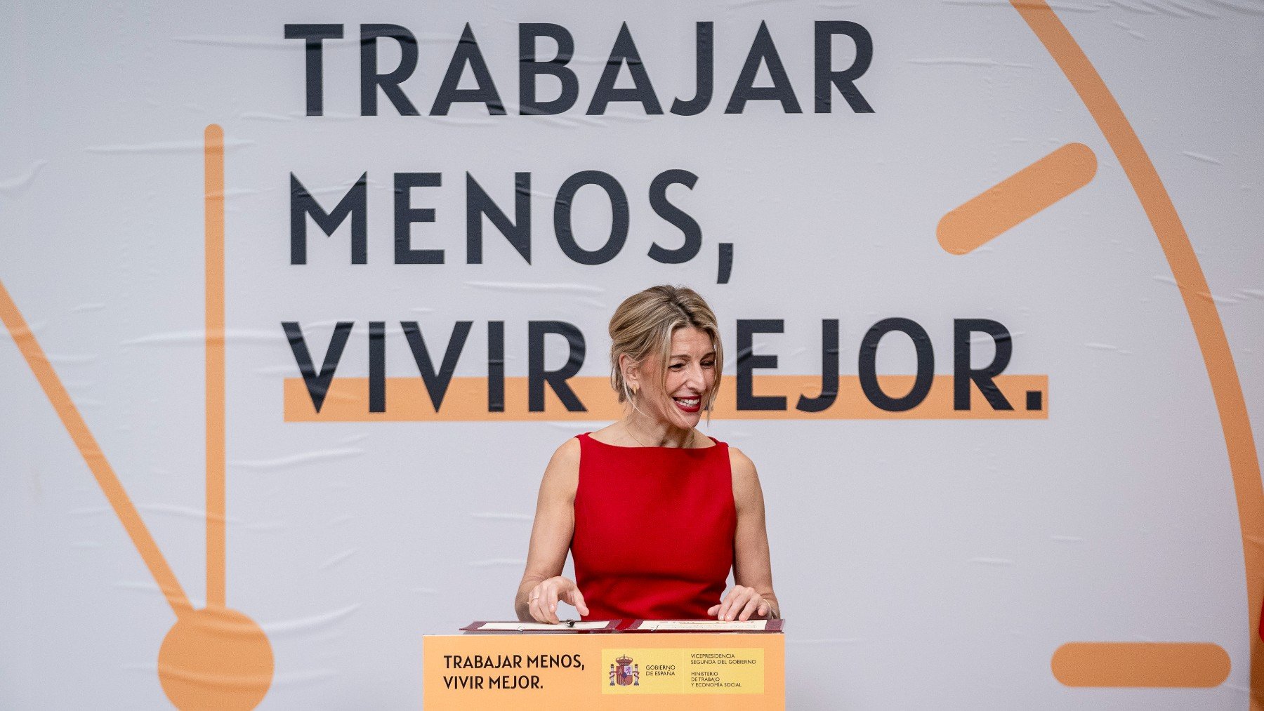 Yolanda Díaz durante una comparecencia. (EP)