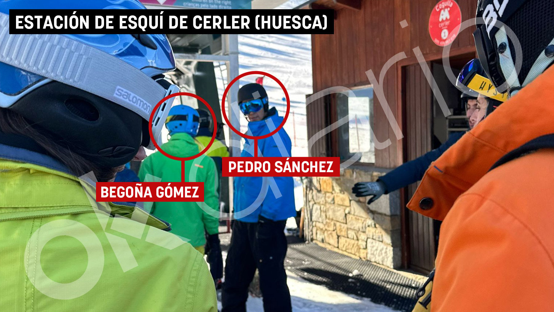 Pedro Sánchez y Begoña Gómez en la pista de esquí de Cerler (Huesca).