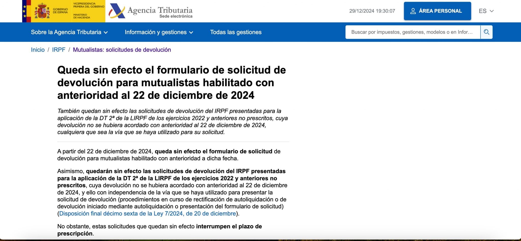 Un pago al año: el cambio en el IRPF que debes conocer