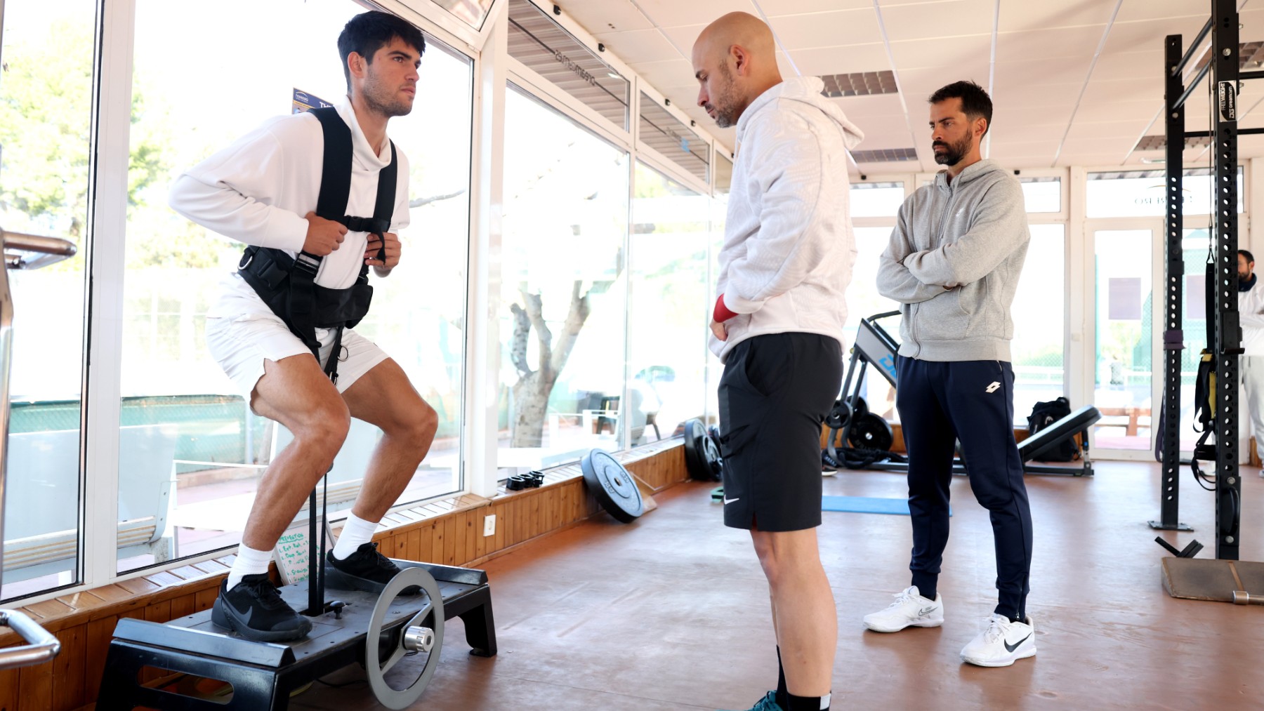 Alcaraz, durante un entrenamiento de pretemporada. (Getty)