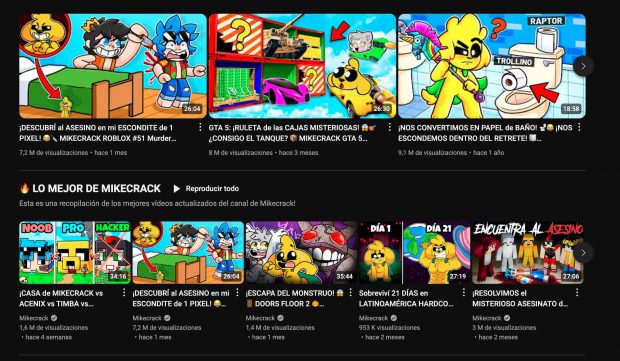 Canal de YouTube de Mikecrack.