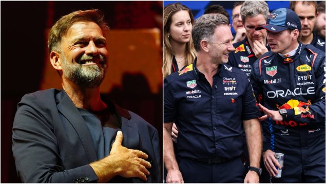 Jürgen Klopp, Christian Horner, Max Verstappen, Red Bull