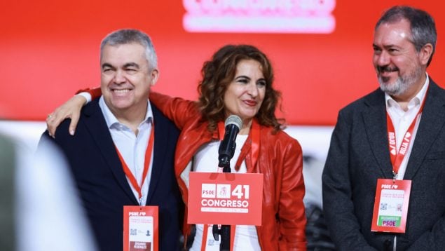 Santos Cerdán, María Jesús Montero y Juan Espadas. (Foto: EP)